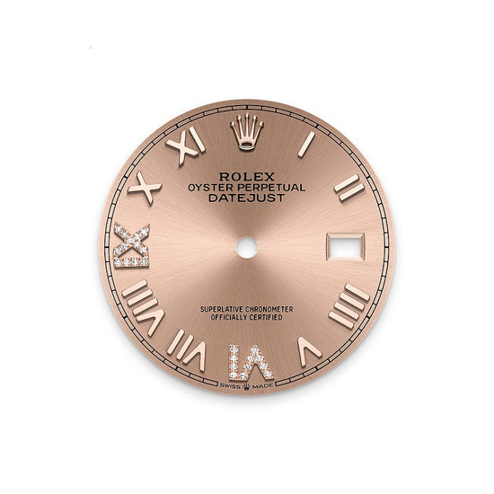 Rolex Replica Watch Datejust 36, Oystersteel and 18k Everose Gold, Rosé-colour set with diamonds dial, Domed Jubilee, 126201-0049