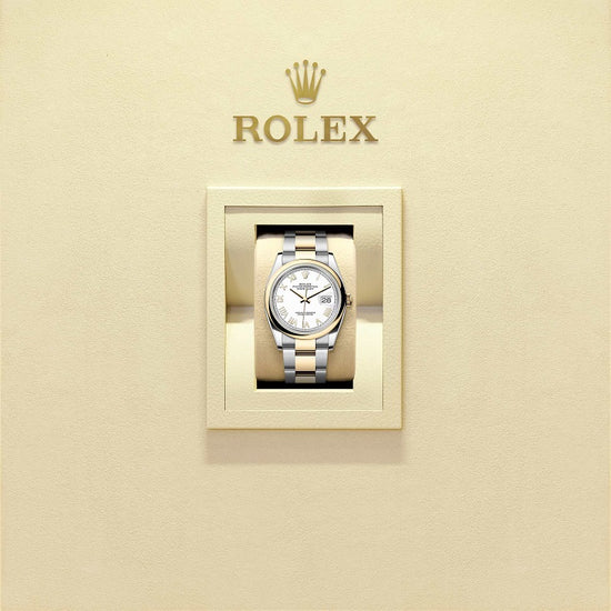 Rolex Replica Watch Datejust 36, Oystersteel and 18k Yellow Gold, Intense White Roman dial, Domed Oyster, 126203-0048