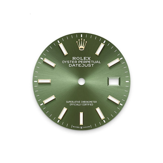 Rolex Replica Watch Datejust 36, Oystersteel and 18k Yellow Gold, Olive green sunray dial, Domed Jubilee, 126203-0057