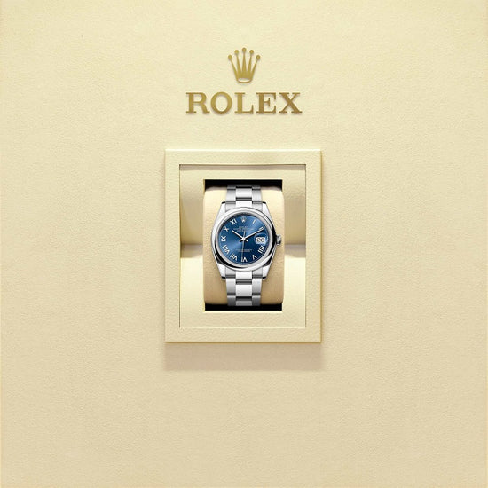 Rolex Replica Watch Datejust 36, Oystersteel, Bright blue sunray dial, Domed Oyster, 126200-0030