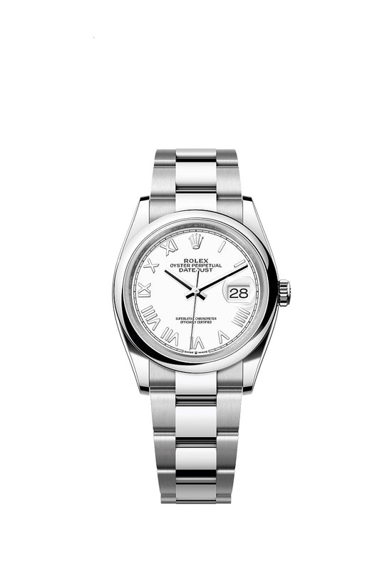 Rolex Replica Watch Datejust 36, Oystersteel, Intense white dial, Domed Oyster, 126200-0028