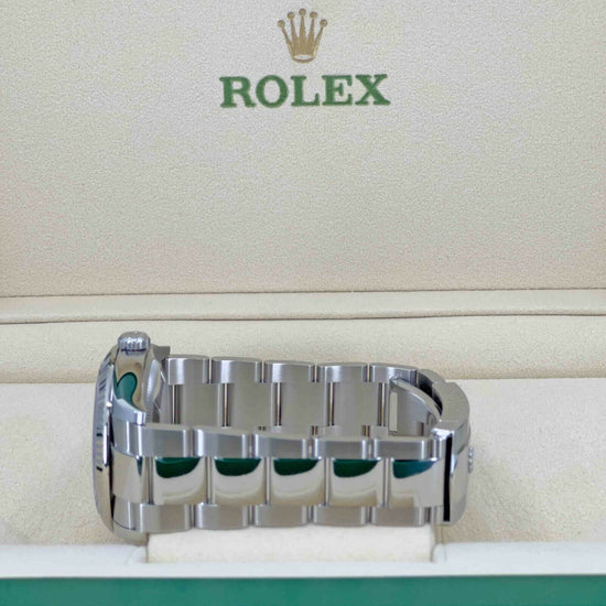 Rolex Replica Watch Datejust, 36mm, Oystersteel and 18k White Gold, Green Slate Roman, Oyster, Fluted, 126234-0046