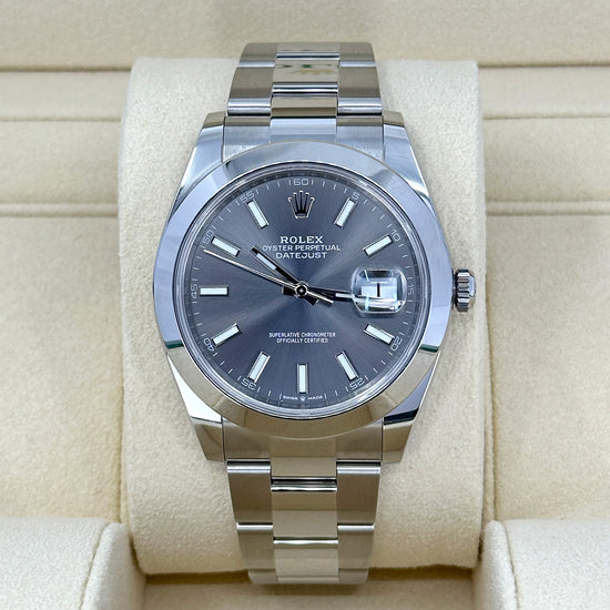 Rolex Replica Watch, Datejust 41, Oystersteel, 41mm, Slate/Rhodium Dial, Oyster, 126300-0007