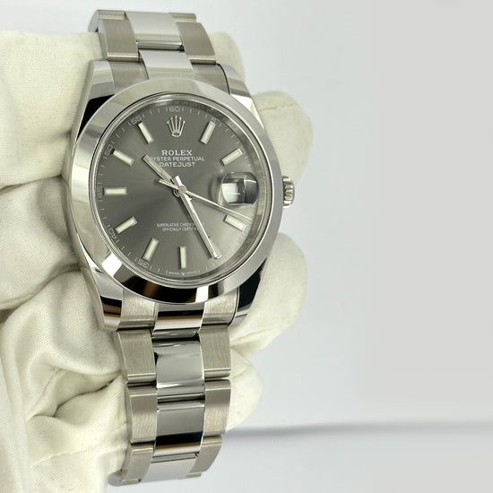 Rolex Replica Watch, Datejust 41, Oystersteel, 41mm, Slate/Rhodium Dial, Oyster, 126300-0007