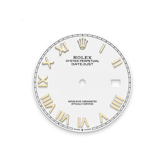 Rolex Replica Watch Datejust 41, Oystersteel and 18k Yellow Gold, Intense White Roman dial, Fluted Oyster, 126333-0025