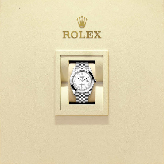 Rolex Replica Watch Datejust 41, Oystersteel, Intense white Roman dial, Smooth Jubilee, 126300-0028
