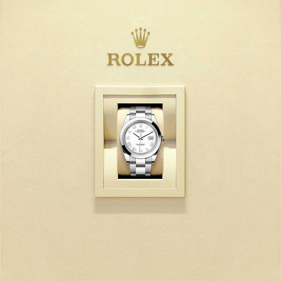 Rolex Replica Watch Datejust 41, Oystersteel, Intense white Roman dial, Smooth Oyster, 126300-0027
