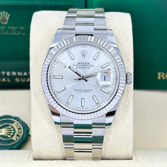 Rolex Replica Watch Datejust 41, Stainless Steel and 18k White Gold, 41mm, Mint 2022, 126334-0003