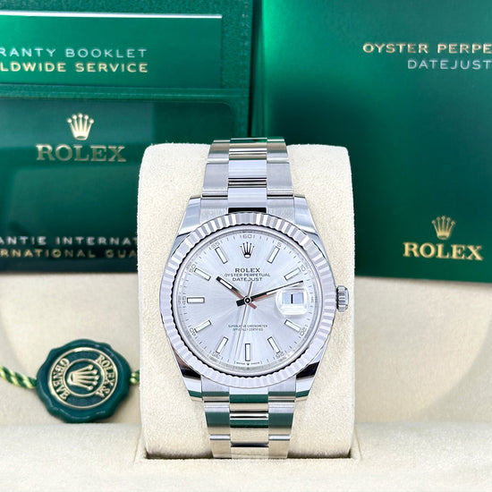 Rolex Replica Watch Datejust 41, Stainless Steel and 18k White Gold, 41mm, Mint 2022, 126334-0003