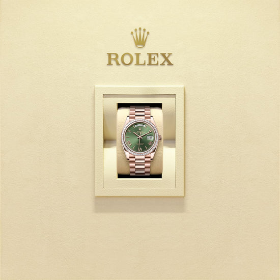 Rolex Replica Watch Day-Date 36, 18k Everose Gold and Diamond-set, 36mm, 128395tbr-0033