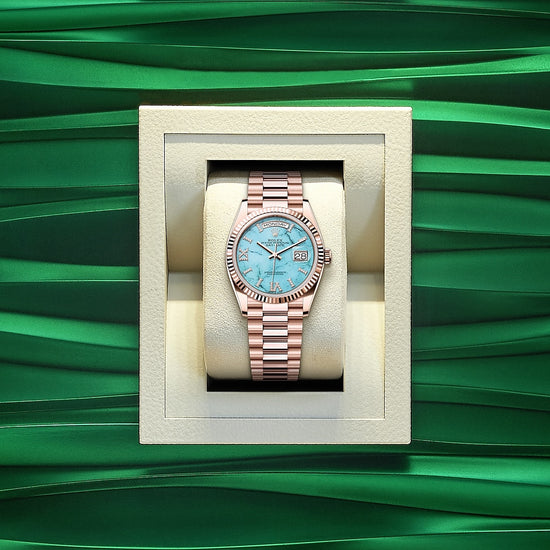 Rolex Replica Watch Day-Date 36, 18k Everose Gold with Diamond-set, 36mm, 128235-0064