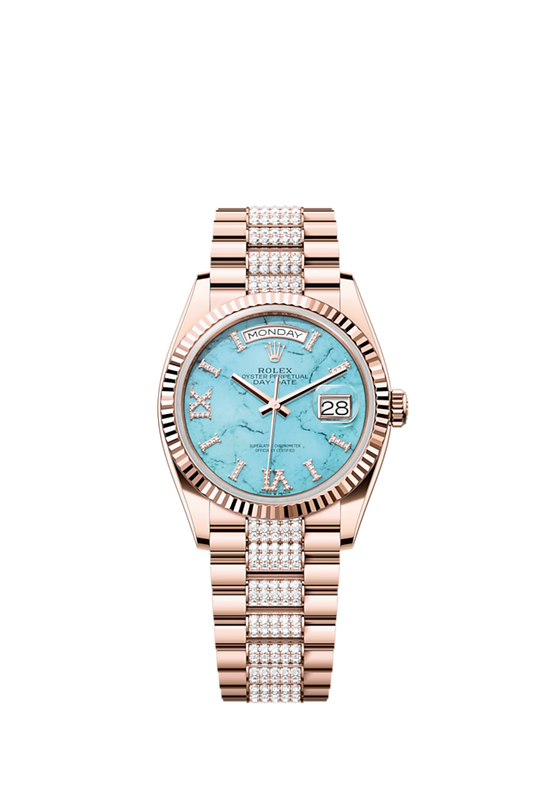 Rolex Replica Watch Day-Date 36, 18k Everose Gold with Diamond-set, 36mm, 128235-0065