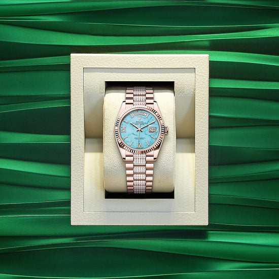 Rolex Replica Watch Day-Date 36, 18k Everose Gold with Diamond-set, 36mm, 128235-0065