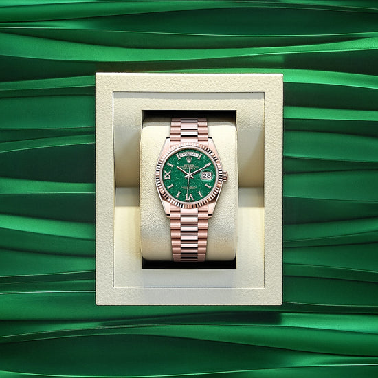 Rolex Replica Watch Day-Date 36, 18k Everose Gold with Diamond-set, 36mm, 128235-0068