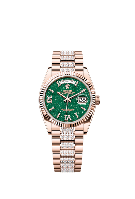 Rolex Replica Watch Day-Date 36, 18k Everose Gold with Diamond-set, 36mm, 128235-0069