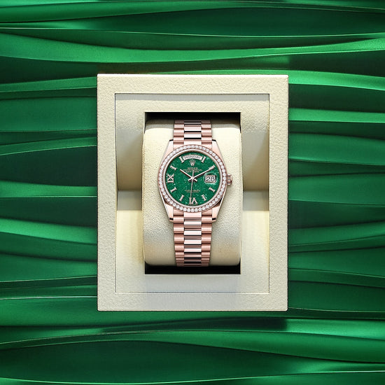 Rolex Replica Watch Day-Date 36, 18k Everose Gold with Diamond-set, 36mm, 128345rbr-0068