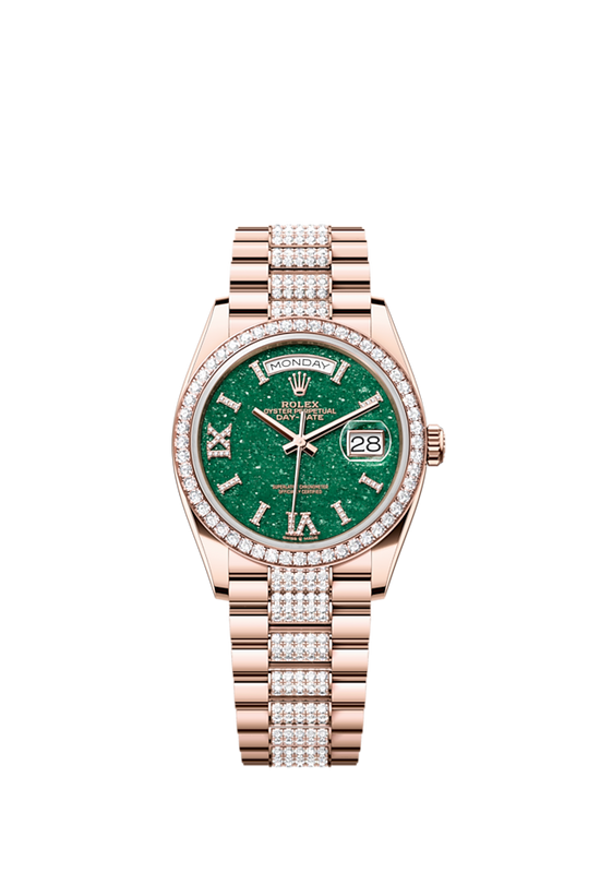 Rolex Replica Watch Day-Date 36, 18k Everose Gold with Diamond-set, 36mm, 128345rbr-0069