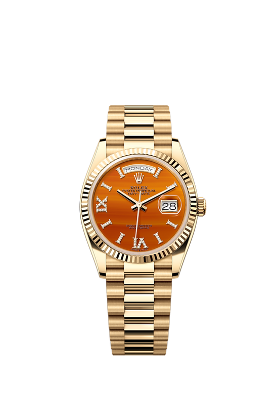 Rolex Replica Watch Day-Date 36, 18k Yellow Gold with Diamond-set, 36mm, 128238-0088