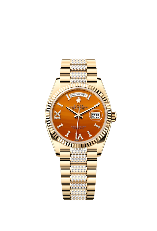Rolex Replica Watch Day-Date 36, 18k Yellow Gold with Diamond-set, 36mm, 128238-0089