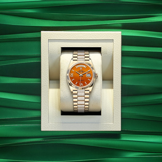 Rolex Replica Watch Day-Date 36, 18k Yellow Gold with Diamond-set, 36mm, 128238-0089