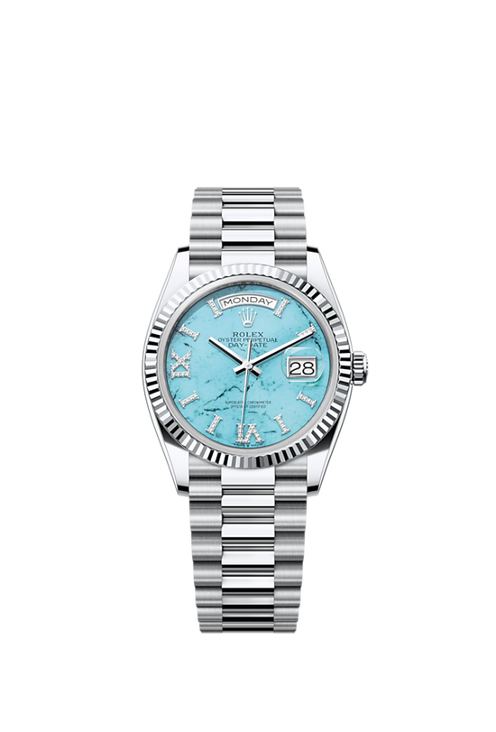 Rolex Replica Watch Day-Date 36, Platinum with Diamond-set , 36mm, 128236-0011
