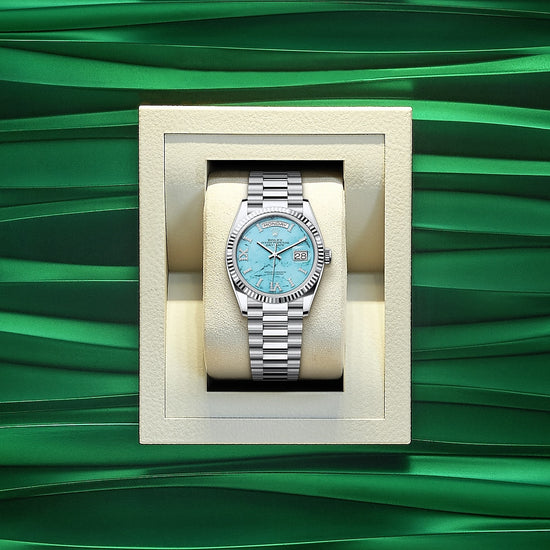 Rolex Replica Watch Day-Date 36, Platinum with Diamond-set , 36mm, 128236-0011