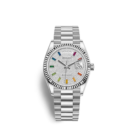 Rolex Replica Watch Day-Date 36 White gold 128239-0019