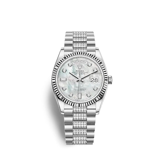 Rolex Replica Watch Day-Date 36 White gold 128239-0026