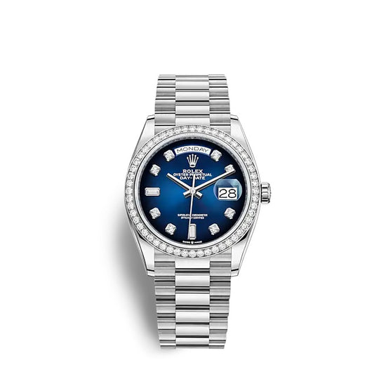 Rolex Replica Watch Day-Date 36 White gold 128349RBR-0010