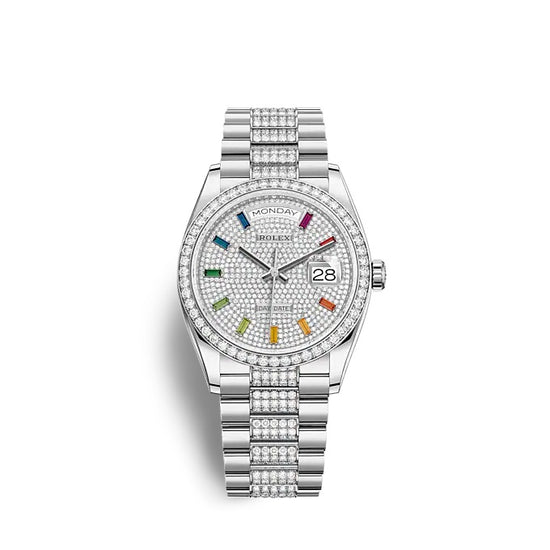 Rolex Replica Watch Day-Date 36 White gold 128349RBR-0012