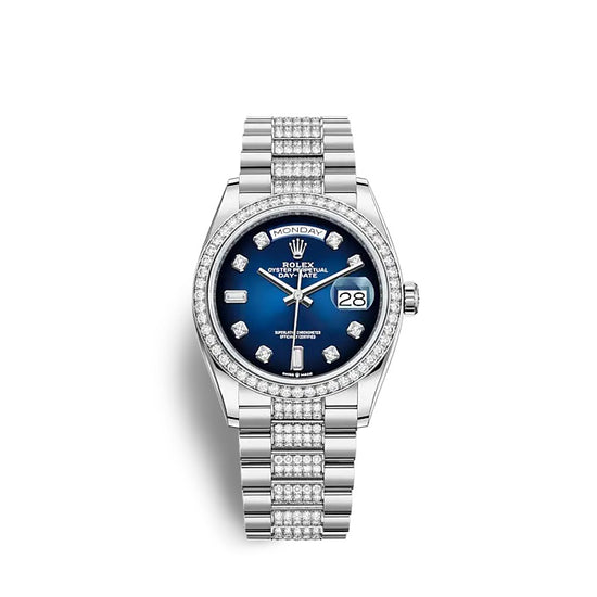 Rolex Replica Watch Day-Date 36 White gold 128349RBR-0016