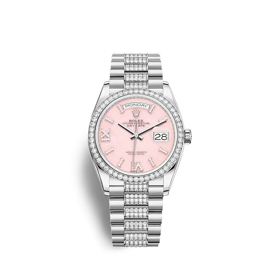 Rolex Replica Watch Day-Date 36 White gold 128349RBR-0017
