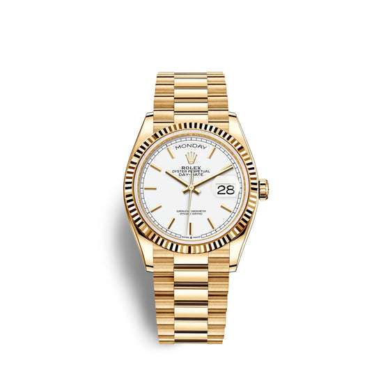 Rolex Replica Watch Day-Date, 36mm, 18k Yellow Gold, 128238-0081