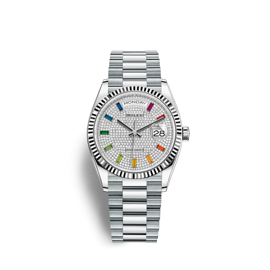 Rolex Replica Watch Day-Date, 36mm, Platinum, 128236-0003