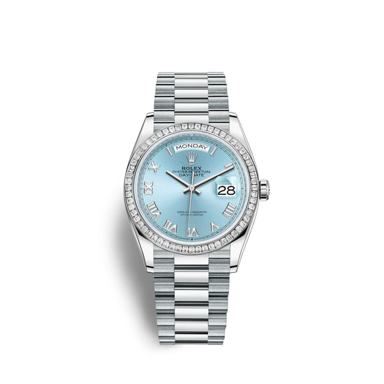 Rolex Replica Watch Day-Date, 36mm, Platinum and Diamonds, 128396tbr-0002