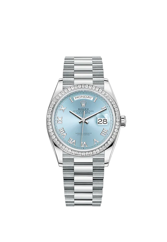 Rolex Replica Watch Day-Date, 36mm, Platinum and Diamonds, 128396tbr-0002