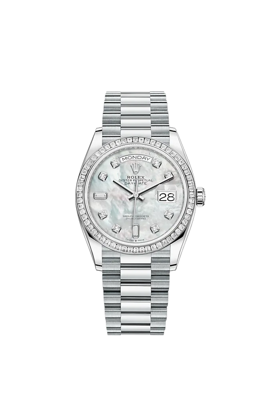 Rolex Replica Watch Day-Date, 36mm, Platinum and Diamonds, 128396tbr-0005