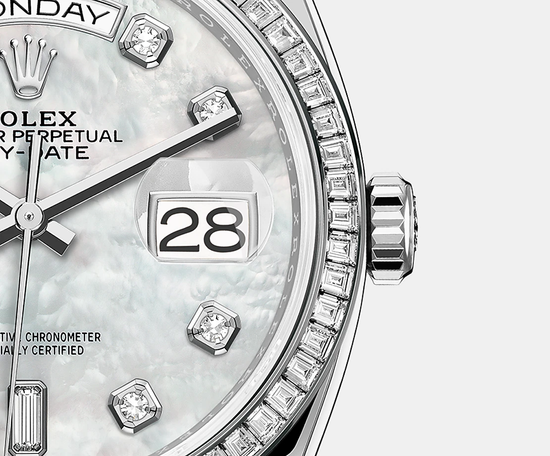 Rolex Replica Watch Day-Date, 36mm, Platinum and Diamonds, 128396tbr-0005