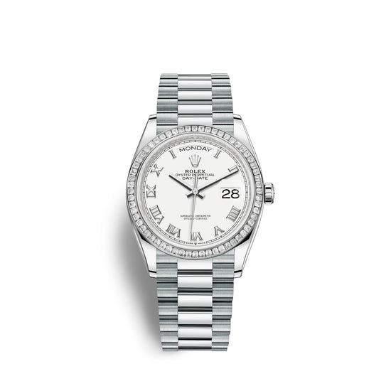 Rolex Replica Watch Day-Date, 36mm, Platinum and Diamonds, 128396tbr-0010