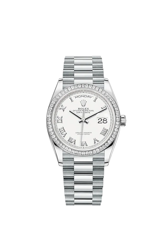 Rolex Replica Watch Day-Date, 36mm, Platinum and Diamonds, 128396tbr-0010