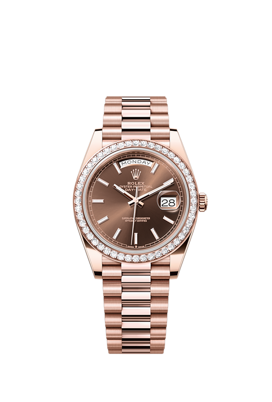 Rolex Replica Watch Day-Date 40, 18k Everose Gold with Diamond-set, 40mm, 228345rbr-0024