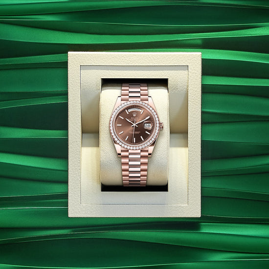 Rolex Replica Watch Day-Date 40, 18k Everose Gold with Diamond-set, 40mm, 228345rbr-0024