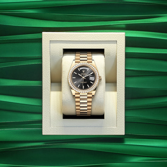 Rolex Replica Watch Day-Date 40, 18k Yellow Gold with Diamond-set, 40mm, 228348rbr-0043