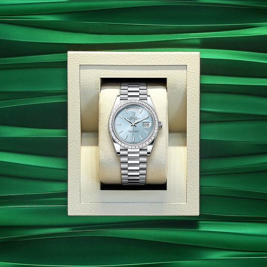 Rolex Replica Watch Day-Date 40, Platinum with Diamond-set, 40mm, 228396tbr-0039