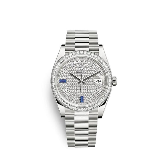 Rolex Replica Watch Day-Date 40 White gold 228349RBR-0036