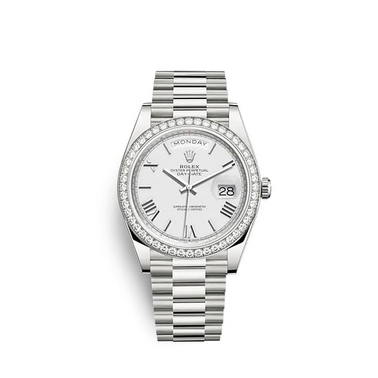 Rolex Replica Watch Day-Date 40 White gold 228349RBR-0039