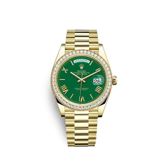 Rolex Replica Watch Day-Date, 40mm, 18k Yellow Gold and Diamonds, 228348rbr-0040