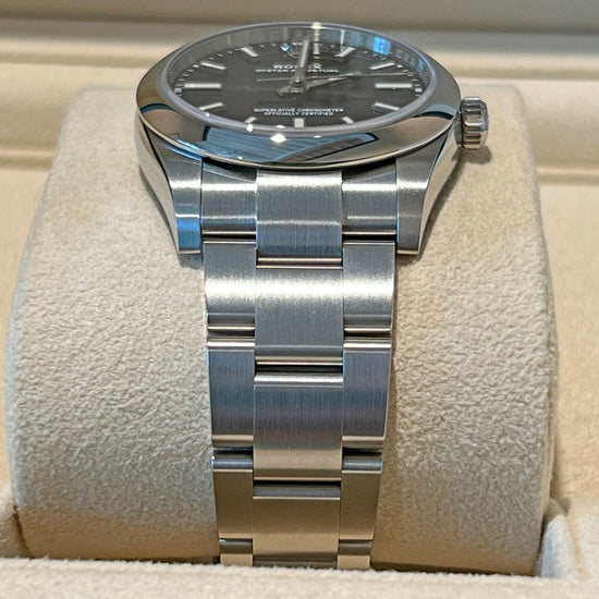 Rolex Replica Watch LADIES Oyster Perpetual 34mm, Black Dial, 124200-0002