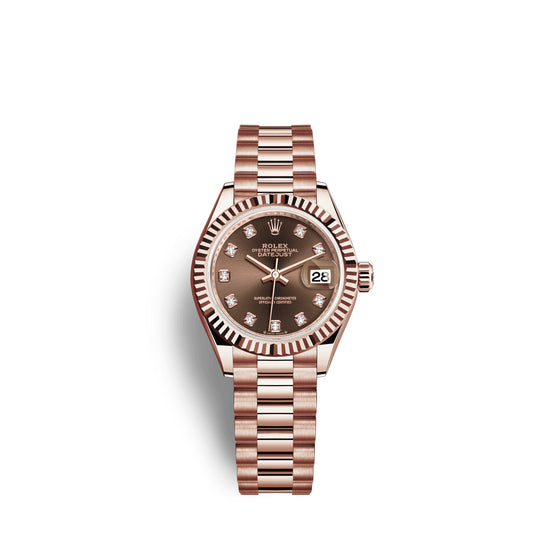Rolex Replica Watch Lady-Datejust 28, 18k Everose Gold, 279175-0016