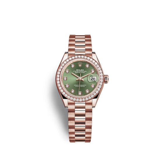 Rolex Replica Watch Lady-Datejust 28, 18kt Everose Gold and diamonds, 279135RBR-0014